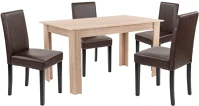 Leziter H40LYET140ST_LKE-BR_4 Leon 4+1 étkező garnitúra sonoma tölgy-barna kép