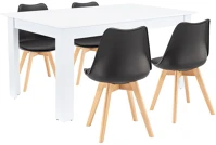 Leziter H40LYET160F_DA232AB_4 Lola 4+1 étkező garnitúra fekete-fehér kép