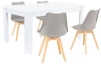 Leziter H40LYET160F_DA232AG_4 Lola 4+1 étkező garnitúra szürke-fehér kép