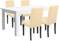 Leziter H40LYET160F_LKE-BE_4 Leon 4+1 étkező garnitúra fehér-bézs kép