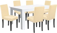 Leziter H40LYET160F_LKE-BE_6 Leon 6+1 étkező garnitúra fehér-bézs kép