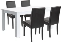 Leziter H40LYET160F_LKE-BL_4 Leon 4+1 étkező garnitúra fehér-fekete kép