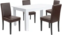 Leziter H40LYET160F_LKE-BR_4 Leon 4+1 étkező garnitúra fehér-barna kép