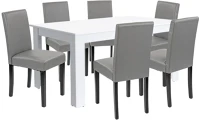 Leziter H40LYET160F_LKE-GR_6 Leon 6+1 étkező garnitúra fehér-szürke kép