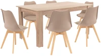 Leziter H40LYET160ST_DA232ABE_6 Lola 6+1 étkező garnitúra bézs-sonoma tölgy kép