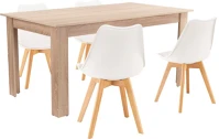 Leziter H40LYET160ST_DA232AW_4 Lola 4+1 étkező garnitúra fehér-sonoma tölgy kép
