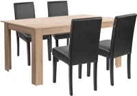 Leziter H40LYET160ST_LKE-BL_4 Leon 4+1 étkező garnitúra sonoma tölgy-fekete kép