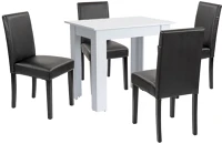 Leziter H40LYET86F_LKE-BL_4 Leon 4+1 étkező garnitúra fehér-fekete kép