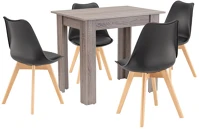 Leziter H40LYET86YT_DA232AB_4 Amina 4+1 étkező garnitúra fekete-yorki tölgy kép