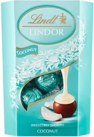 Lindt 14.02035 Lindor Coconut kókuszos fehércsokoládé golyók díszdobozban 200g kép