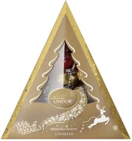 Lindt 14.02809 lindor xmas tree vegyes golyók arany karácsonyi díszdobozban 125 g kép