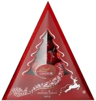 Lindt C59197 lindor tejcsokoládé golyók piros karácsonyi díszdobozban 125 g kép