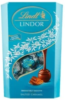Lindt VEC14_02042 lindor salted caramel sós karamellás csokoládé golyók díszdobozban 337 g kép