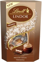 Lindt VEC14_02828 Csokoládé  lindor tiramisu tejcsokoládé golyók díszdobozban 200 g kép