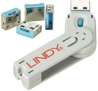 Lindy 40452 Usb port locks 4x blue+key kép