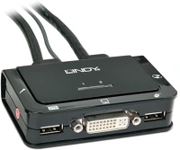Lindy DVI-D, USB 2.0 ÉS Kvm switch, dvi-d, usb 2.0 és audio, 2 port kép