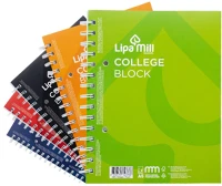 Lipamill 65313 Spirálfüzet a5, 70lap vonalas perforált lyukasztott  vegyes színekben kép
