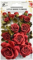 Little birdie CR69300 Kreatív dekorvirág  rosalind sangria 21 részes vörös kép