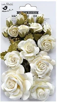 Little birdie CR82825 Kreatív dekorvirág  rosalind shabby chic bouquet 21 részes fehér kép