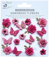 Little birdie CR88488 Kreatív dekorvirág  cloria rosy note 18 részes rózsaszín kép