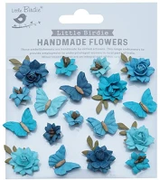 Little birdie CR88496 Kreatív dekorvirág  cloria aqua splash 18 részes kék kép