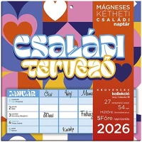 Lizzy card 23.09465 Falinaptár mágneses  220x220mm 2 hetes családi tervező 2026. kép