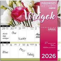Lizzy card 23.09471 Falinaptár mágneses  220x220mm 2 hetes virágok 2026. kép