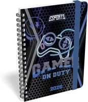 Lizzy card 23.09589 Határidőnapló  b/6 heti spirálozott gumis esport game on duty 2026. kép