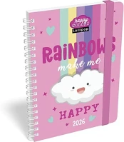 Lizzy card 23.0958903 Határidőnapló  b/6 heti spirálozott gumis lollipop happy color 2026. kép