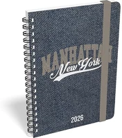 Lizzy card 23.0958905 Határidőnapló  b/6 heti spirálozott gumis manhattan new york 2026. kép