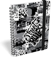 Lizzy card 23.0958906 Határidőnapló  b/6 heti spirálozott gumis street rules 2026. kép