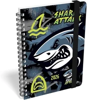 Lizzy card 23.09594 Határidőnapló  b/6 heti spirálozott gumis shark attack 2026. kép