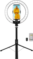 Logilink AA0156 Okostelefon gyűrűs lámpa selfie stick állvánnyal, távzárral, átmérő 25 cm kép