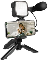 Logilink AA0157 Vlogger kit led fénnyel, mikrofonnal + állvánnyal, 4,7-7