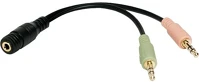 Logilink CA0020 2db jack stereo 3,5mm (3pin) -> jack stereo 3,5mm (4pin) m/f adapter 0.15m kép