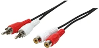 Logilink CA1037 Audiokábel, 2x rca/m - 2x rca/f, fekete, 5 m kép