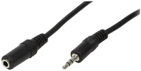 Logilink CA1056 Jack stereo 3,5mm (3pin) -> jack stereo 3,5mm (3pin) m/f audio kábel hosszabbító 10m fekete kép