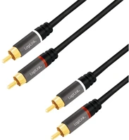 Logilink CA1202 2db rca -> 2db rca m/m audio kábel 1m fekete kép
