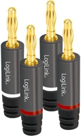 Logilink CA1212 Audio banán csatlakozók, 4 db, fém, szürke kép