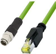 Logilink CQM035S M12 cat6a ipari patch kábel, pur, m12 x-kódolt rj45-re, 1 m kép