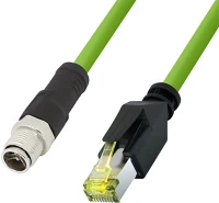 Logilink CQM055S M12 cat6a ipari patchkabel, pur, m12 x-kodiert auf rj45, 2 m kép