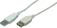 Logilink CU0011 Usb-a 2.0 - usb-a 2.0 m/f adatkábel hosszabbító 3m szürke kép