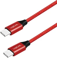 Logilink CU0155 Usb-c -> usb-c m/m adatkábel 0.3m piros kép