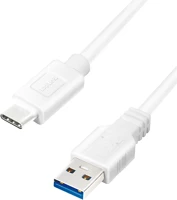 Logilink CU0174 - usb 3.2 gen1x1 cable, usb-a male to usb-c male, white, 1m kép