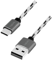 Logilink CU0201 Usb 2.0 type-c kábelkészlet, c/m-ről usb-a/m-re, alu, nejlon, fehér/fekete kép