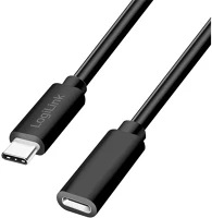 Logilink CU0211 Usb 2.0 type-c kábel, c/m-usb-c/f, pd, fekete, 2 m kép