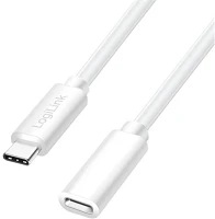 Logilink CU0221 Usb 2.0 type-c kábel, c/m-usb-c/f, pd, fehér, 2 m kép