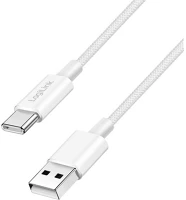 Logilink CU0322 Usb 2.0 type-c kábel, c/m - a/m, 480 mbps, 60w, nejlon, fehér, 1,5 m kép