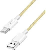 Logilink CU0334 Usb 2.0 type-c kábel, c/m - a/m, 480 mbps, 60w, nejlon, sárga, 1,5 m kép
