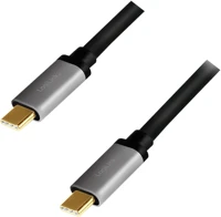 Logilink CUA0107 Usb 3.2 gen 2 type-c cable, c/m to c/m, pd, av, alu, black/grey, 1 m kép